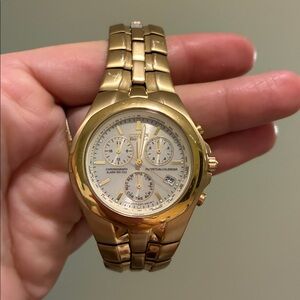 Citizen Eco-Drive E812 Gold-Tone Chronograph Watch